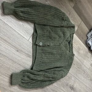 Olive Green Knit Crop Top